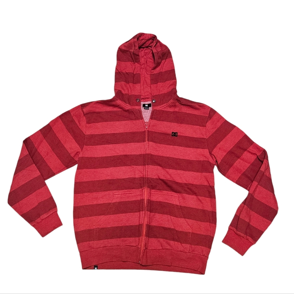 DC Shoes/Ski/Skateboard Hoodie Mens Size Large Red Striped Y2K